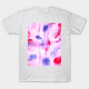 Pink blue watercolor abstract art design T-Shirt